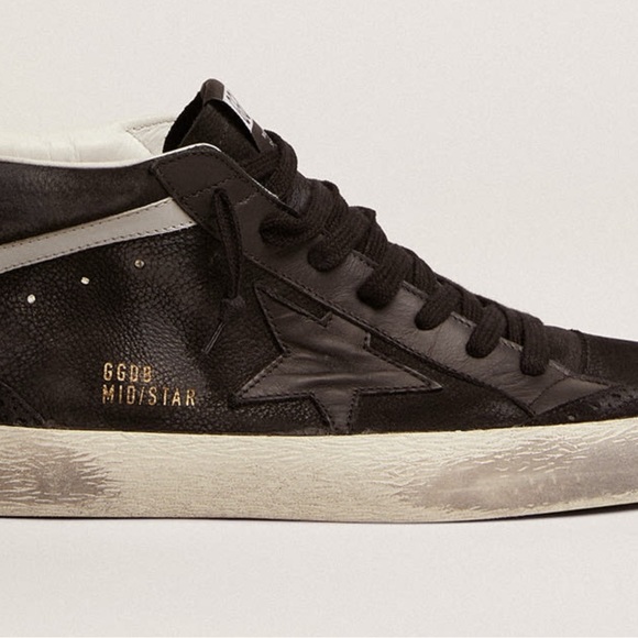 Men's Mid Star in nubuck with black leather star and silver flash - Picture 1 of 7